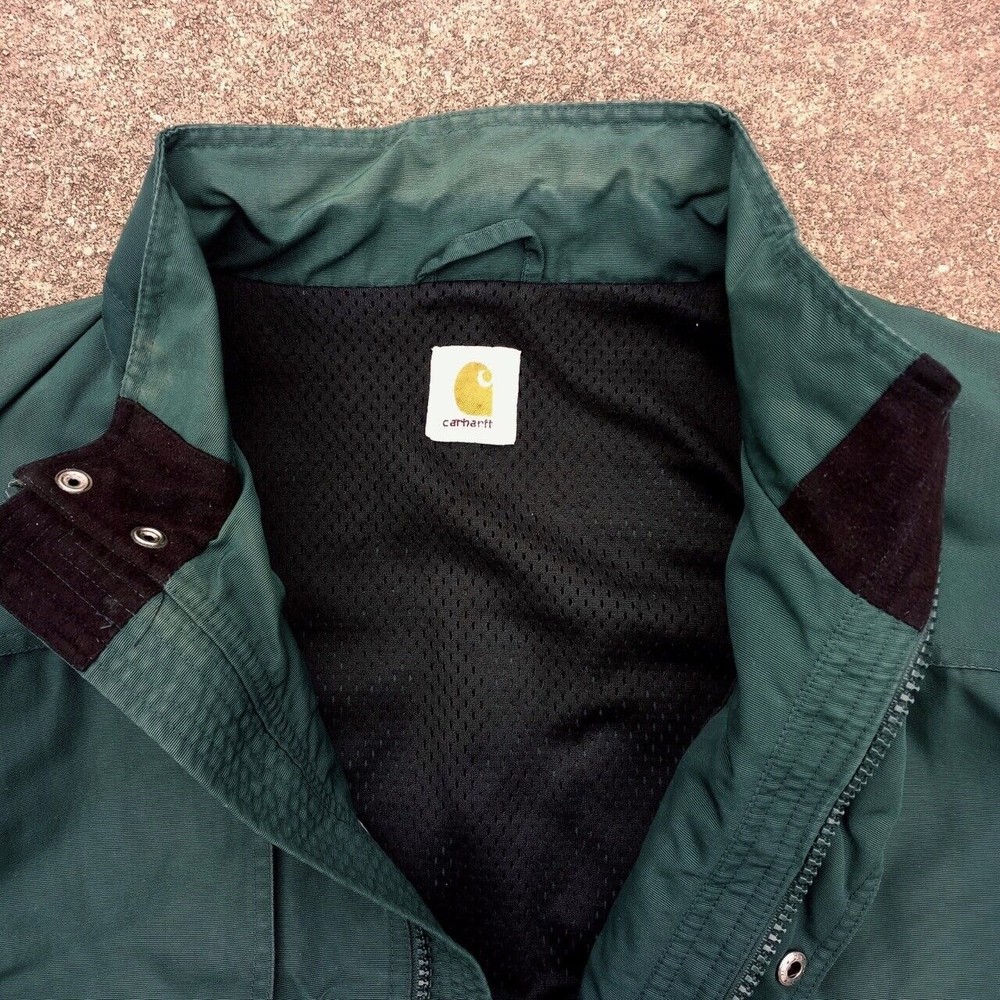 Vintage Carhartt Green Distressed Faded Chore Work Jacket Coat - Mens 3XL XXXL - Picture 3 of 8